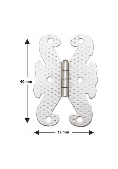 Kelebek Menteşe Metal 32 40mm Nikel 2 Adet