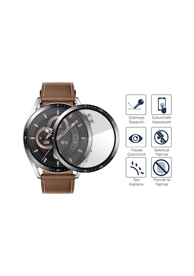 Huawei Watch Gt 3 46MM Ekran Koruyucu 3D Kavisli Tam Kaplama PMMA