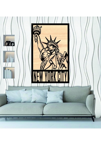 New York Cıty Ahşap Duvar tablo