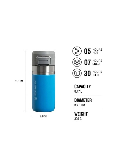 Tr Quick-flip Termos 0.47 Litre - Mavi Azure Paslanmaz Çelik Diğer