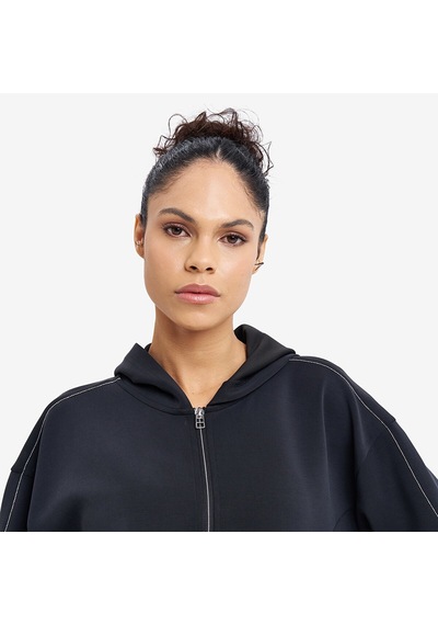 Lescon Siyah Kadın Fermuarlı Kapüşonlu Sweatshirt 26n-2101