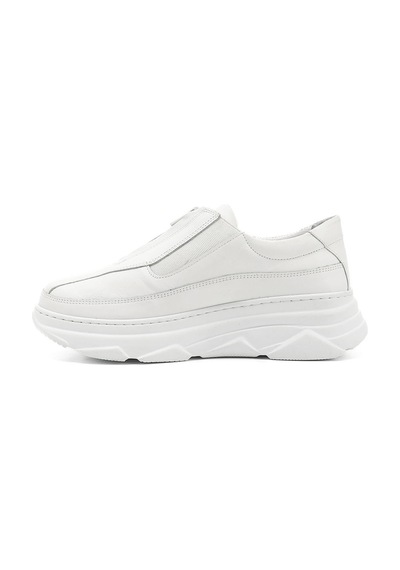 Gönderi(R) Gönderi R Beyaz Fermuarlı Dolgu Taban Hakiki Deri Sneaker Beyaz