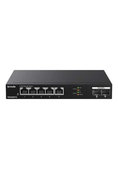 Tenda Tem2007x 2.5gb Switch 7 Port 5x2.5g Por+2x10gb Sfp+ 50gbps Yönetilmeyen Nas, Oyun Pcsi Switch