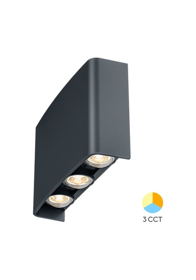 Braytron 3 Renk Modlu İç-dış Mekan Led Duvar Armatürü 3cct Bg38-03382 Haiti Aplik Siyah