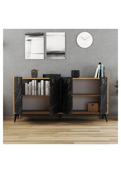 Ferniso Mobilya 165 Cm Konsol Çam-mermer Desen