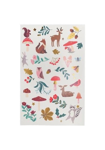 - Woodland Temporary Tattoo Sheets - Orman Geçici Dövme