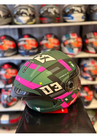Mt Helmets Mt Cosmo Sv Sergıo Garcıa D18 Motosiklet Kaskı Pembe Yeşil
