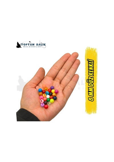 Karışık Renk Rengarenk Sazan Balık Boncuğu 8 Mm İç Çap: 3 Mm