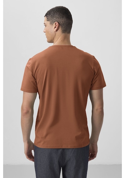 Tommylife Tarçın Basic Kısa Kol Standart Kalıp V Yaka Erkek T-shirt - 87912 Tarçın