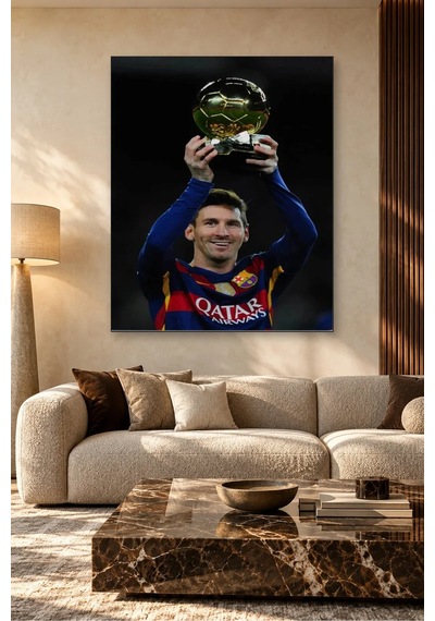 Fida Altın Topu Havaya Kaldıran Messi Canvas Tablo