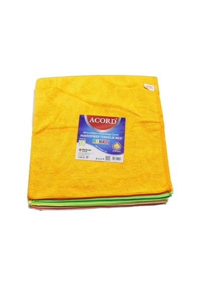 15 Adet Acord Kod-536 Dökme 40x40cm Renkli Mikrofiber Temizlik Bezi Ekstra Emici Tüm Yüzeyler İçin Bx40 Çok Renkli