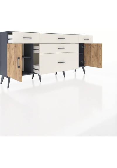Arges Konsol 2 Raflı 5 Çekmeceli 2 Kapaklı 176x30x83 Antrasit-çam/aytaşı Çam/aytaşı Arges Konsol 2 Raflı 5 Çekmeceli 2 Kapaklı 176x30x83 Antrasit-çam/aytaşı Çam/aytaşı