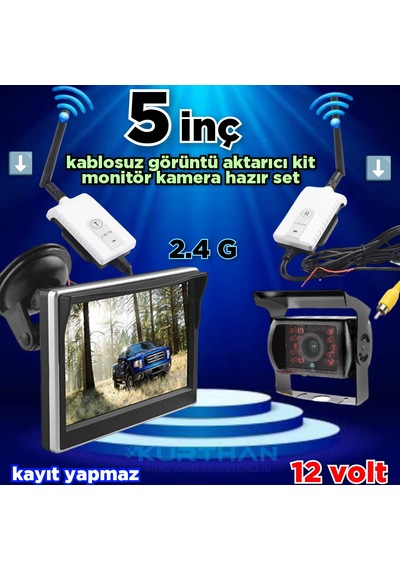 5 Monitör Kablosuz Görüntü Aktarıcı Bus Kamera Seti
