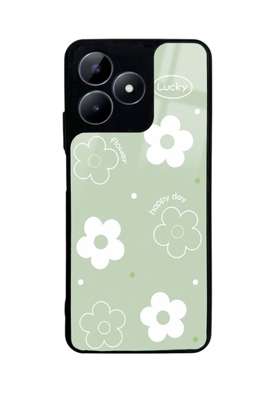 Realme C53 Green Lucky Happy Day Tasarımlı Glossy Telefon Kılıfı Mint