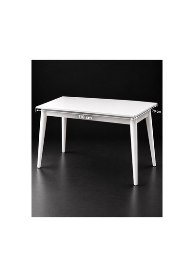 Beyaz Yemek Masası 110x70 Cm 4 Kişilik Dikdörtgen Mutfak Masası Modern Salon Kapalı Balkon Masası Kolay Kurulum Beyaz - 938878965 Beyaz