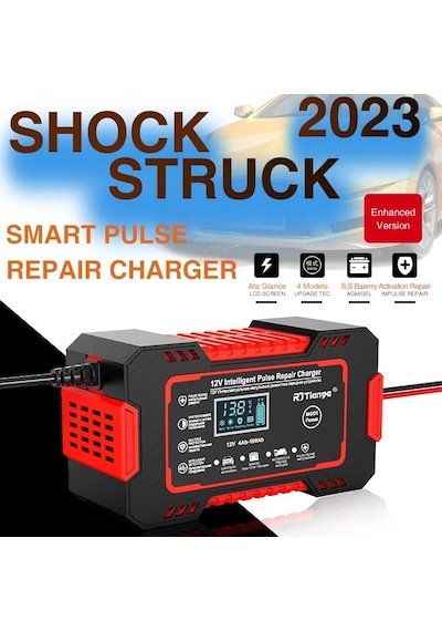 12v 6a Akıllı Araba Motosiklet Lcd Ekran Araç Akü Onarım Hızlı Şarj Cihazı Islak Kuru Jel Kurşunasit