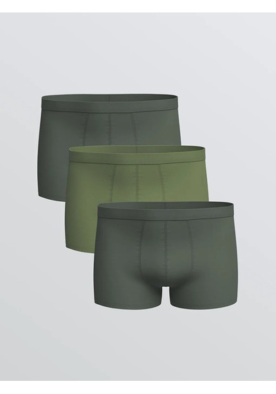 Lc Waikiki Yeşil Standart Kalıp Pamuklu Esnek Erkek Boxer 3'lü