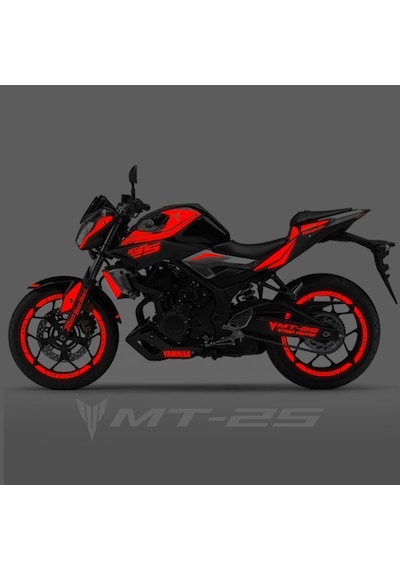 MT 25 Full Grenaj Sticker Set Custom Neon Kırmızı mt 25