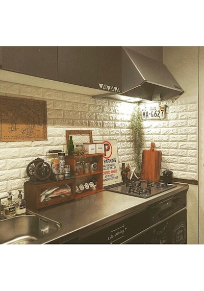 70x77cm Mutfak Tezgah Arası 3d Kendinden Yapışkanlı Sünger Tuğla Duvar Kaplama Paneli Kağıdı