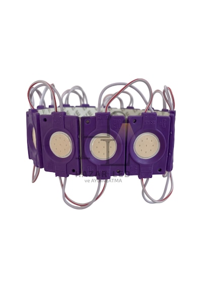 12 Volt 2.4 Watt Tekli Su Geçirmez Modül Led Mor 10 Adet