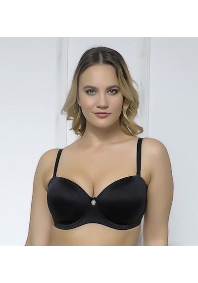 Moonlight 2134 Siyah Soft Cup Balenli Straplez Toparlayıcı Sütyen 001
