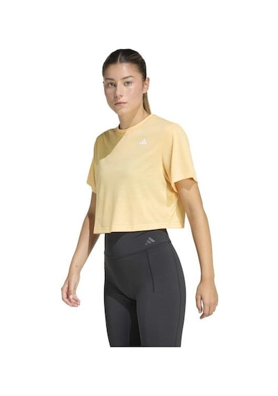 Adidas Train Essentials Boxy Workout Kadın Sarı Yuvarlak Yaka Tişört Sarı