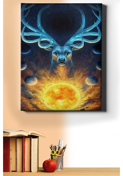 Webstyle Sayılarla Boyama Seti Kasnaklı Mistik Evren Ve Geyik 40 X 50 Cm