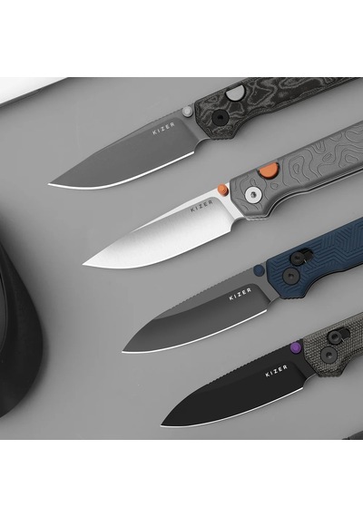 Kizer Begleiter 2.9 Kizer Button Liner Lock Vortex Pattern Micarta Bd1n Gray Pvd Kizerv 3458.2bda2 Kamp Çakısı Sarı