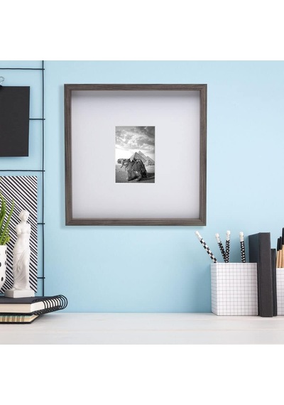 Galeri 5x7 İnç Mat Resim Çerçevesi, 40x40-mat 12x16, Gri
