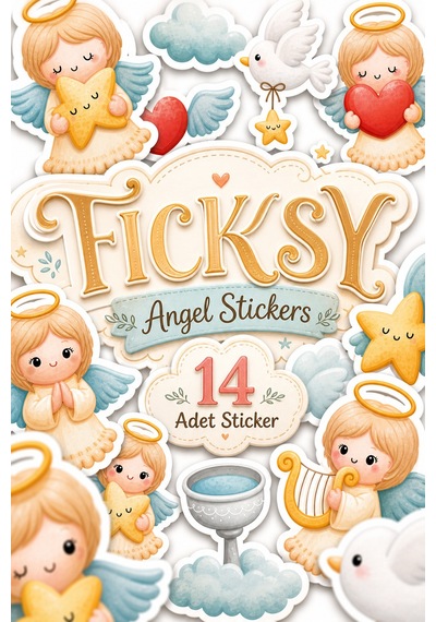 Sevimli Melek Sticker Seti - 14 Adet Etiket Çıkartma Diğer