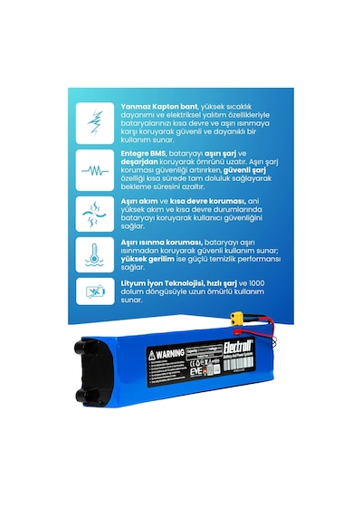 Kugoo G2 Pro Batarya Standart Kapasite 48v 12.500mah Elektrikli Scooter Bataryası Çok Renkli