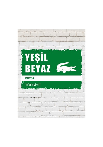 Yeşil Beyaz "buřśåspøř" Taraftar Bursa Timsah Teksas Futbol Dekoratif Retro Tabela Mdf Tablo 20x30 - 848607229