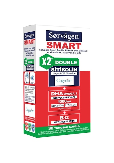 Sorvagen Smart Double Sitikolin Dha 30 Kapsül