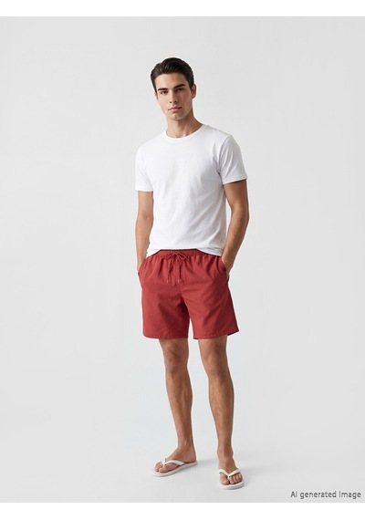 Lcw Swımwear Kırmızı Kısa Boy Erkek Deniz Şortu