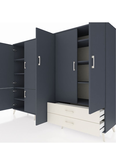 Hyperion Dolap 12 Raflı 2 Çekmeceli 7 Kapaklı 220x44x163 Antrasit Antrasit-antrasit/aytaşı Hyperion Dolap 12 Raflı 2 Çekmeceli 7 Kapaklı 220x44x163 Antrasit Antrasit-antrasit/aytaşı