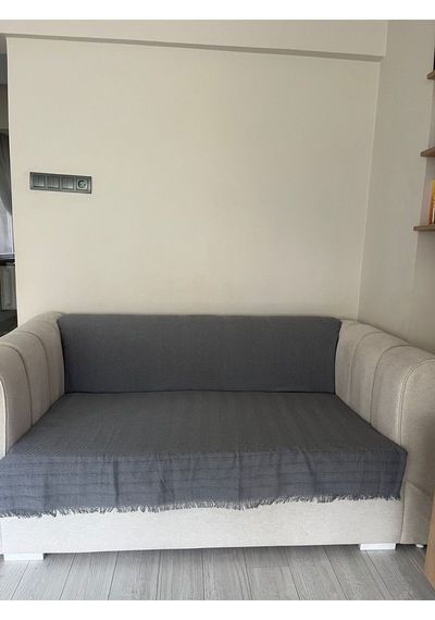 Koltuk Örtüsü Balıksırtı Desenli Gri