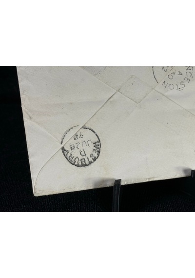 İngiltere Klasik Dönem 1872 Victoria Dönemi Red Penny Pullu Zarf Postadan Geçmiş Varış Damgalı