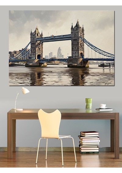 Ahşap Tablo Tower Bridge Ve Londra Manzarası