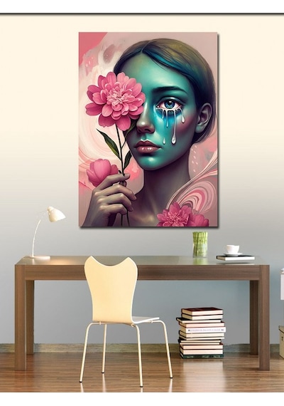 Kanvas Tablo Çiçek Ve Gözyaşı 100cmx140cm