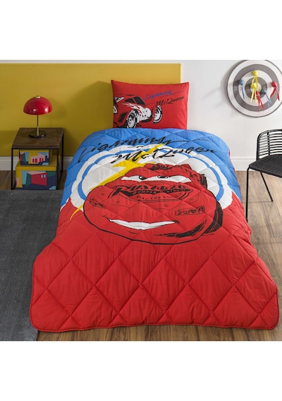 Taç Lisanslı Disney Cars Mcqueen Tek Kişilik Pamuk Yorgan Seti 000000001000050004 Çok Renkli