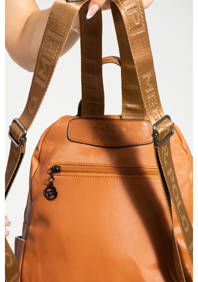 Baginn Saten Kumaş Kadın Sırt Çantası 35 25 Cm Yağmur İtici Kumaş Mega Bag Günlük Kullanıma Uygun Taba