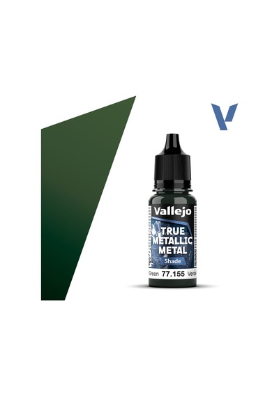 Vallejo 77155 18 Ml. Amber Green, Shade, True Metallic Metal Tmm Serisi Model Boyası Renkli