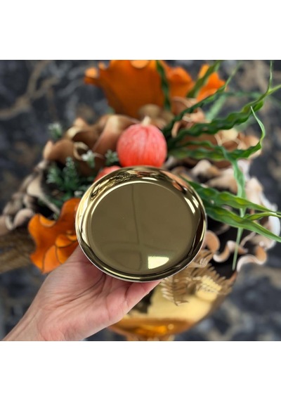 6'lı Gold Yuvarlak Metal Tatlı Tabağı 12 Cm- Kahve Yanı Lokumluk,şekerlik,kahve Yanı İkramlık