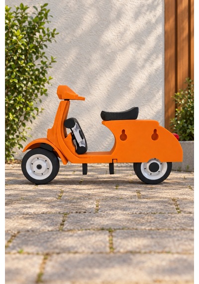 Motor Tasarımlı Dekoratif Duvar Anahtarlığı - İtalyan Scooter Figürlü 2 Askılı Duvar Dekoru Ve Anahtar Tutucu Turuncu