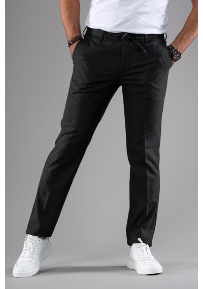 Ecer Beli Lastikli İplikli Regular Fit Kışlık Kumaş Pantolon 001
