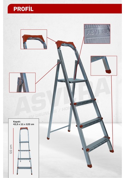 Asvera 3+1 Basamaklı Profil Merdiven