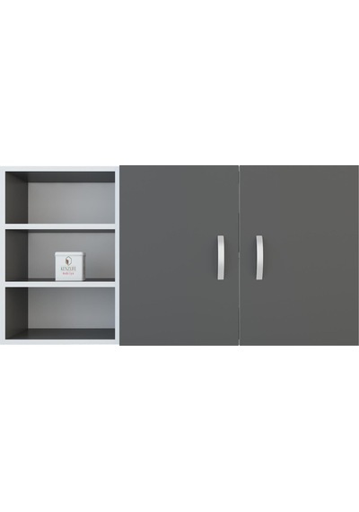 Kenzlife hazır mutfak castus22 gri 060*120*22 mutfak banyo dolabı kapaklı raflı