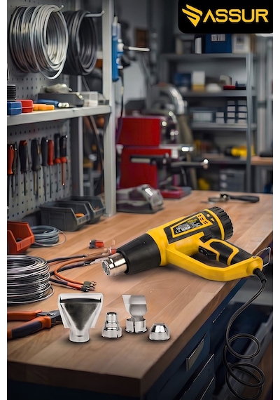 Assur 2000W 2 Kademeli 4 Başlıklı Sıcak Hava Tabancası - 3084