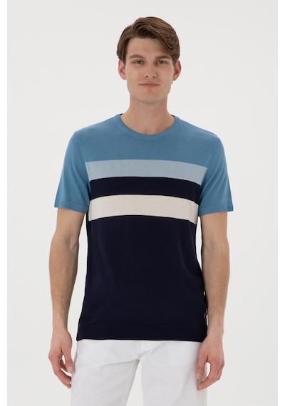 U.S. Polo Assn. Erkek Slim Fit Bisiklet Yaka Lacivert Tişört 50306459-VR033