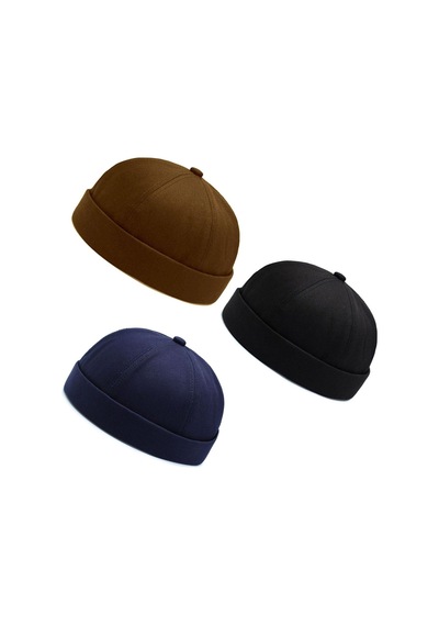 Aida Jewelss 3 Lü Set %100 Pamuk Cap Ayarlanabilir Docker Şapka Yazlık Takke Şapka Retro Şapka Takke Şapka Çok Renkli 5